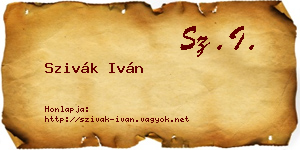Szivák Iván névjegykártya